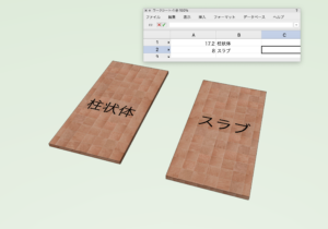 柱状体とスラブスタイルの表面積