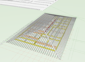 屋根垂木（配付け垂木）モデリング